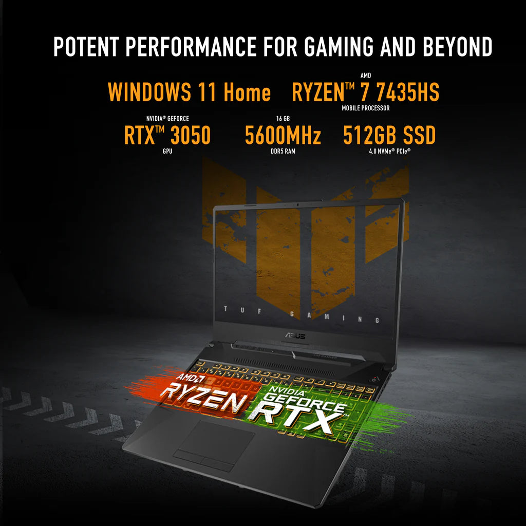 ASUS TUF GAMING A15 FA506NCR-HN044W | AMD Ryzen 7 7435HS, 16GB RAM, 512GB SSD, 15.6 ASUS TUF GAMING A15 FA506NCR-HN044W | AMD Ryzen 7 7435HS, 16GB RAM, 512GB SSD, 15.6